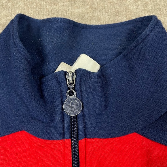 VINTAGE Adidas Jacket Mens 2XL XXL Grey Full Zip Fleece Performance 80s - Picture 6 of 16